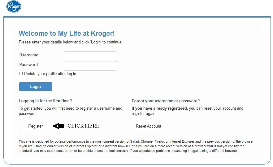Register for Retiree or Spouse domestic Partner at MyLifeAtKroger 1