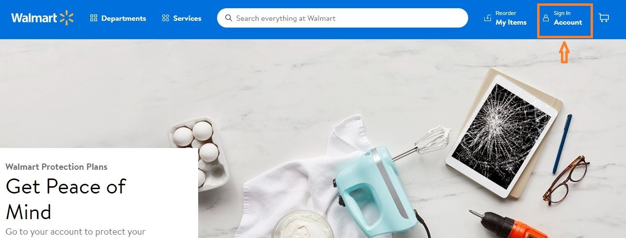 Walmart Product Protection Plan login 1